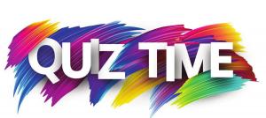 The word Quiz on a colourful background